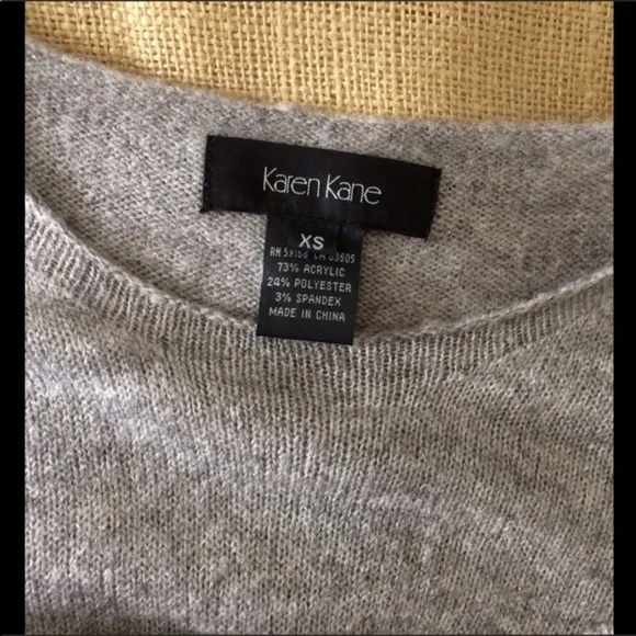 Karen Kane Oversized Embroidered Sweater Gray XS - Picture 6 of 6